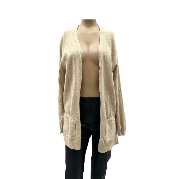 Love Tree Cardigan Sweater Knit Open Front Long Sleeve Lightweight Pockets Tan - Picture 1 of 11